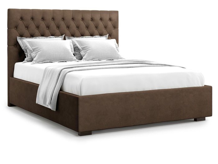 Кровать с подъемным механизмом Nemi 140х200 коричневого цвета
