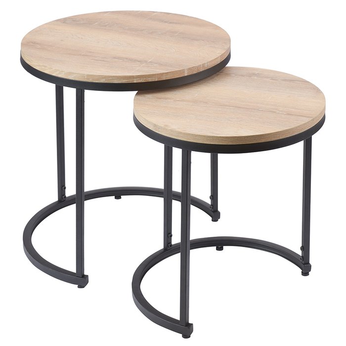 Набор из двух кофейных столиков Сhad бежево-черного цвета