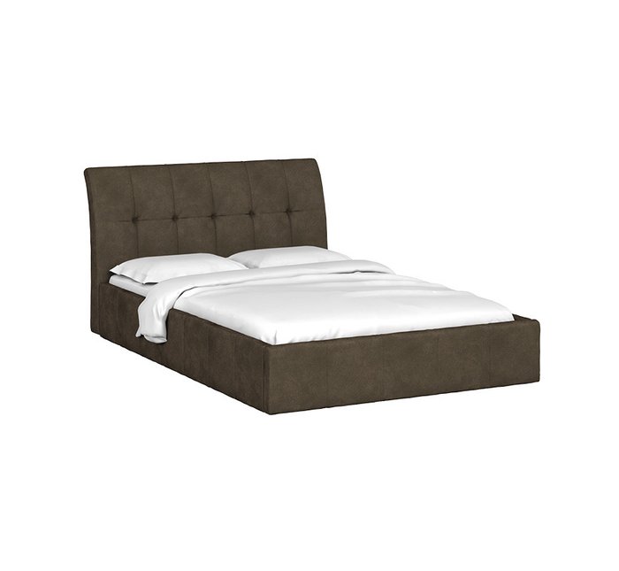 Кровать Инуа 140х200 темно-коричневого цвета с подъемным механизмом 