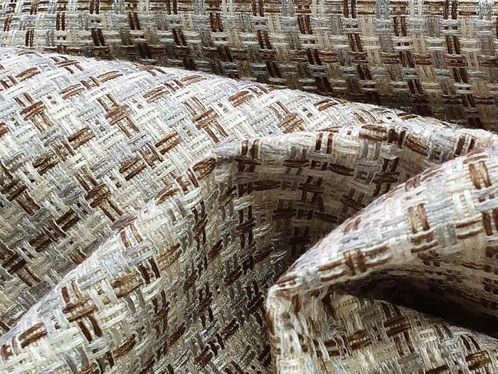 Угловой диван Уют бежево-коричневого цвета (экокожа/ткань) 