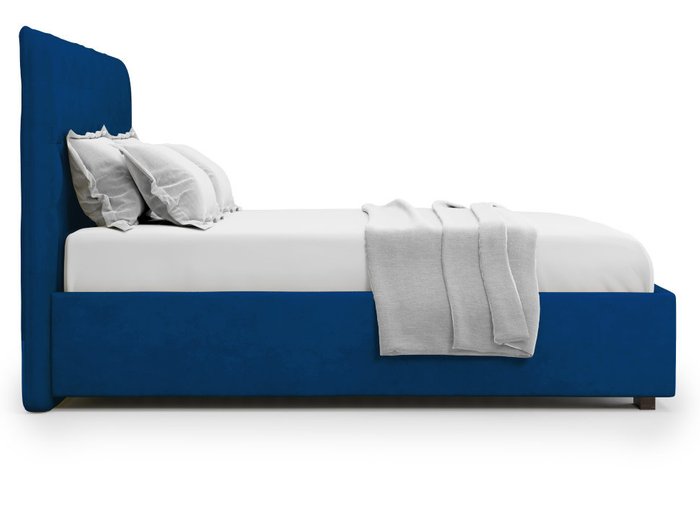 Кровать Brachano 160х200 синего цвета с подъемным механизмом 