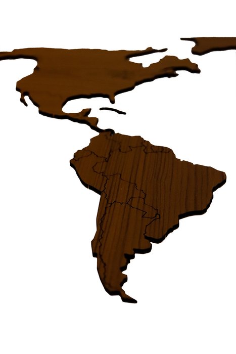 Деревянная карта мира Large цвета орех