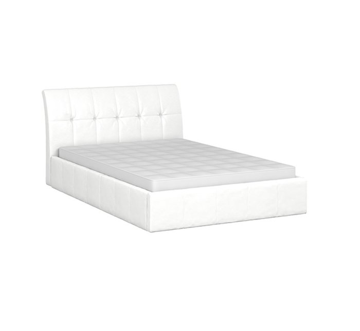 Кровать Инуа 140х200 белого цвета с подъемным механизмом 