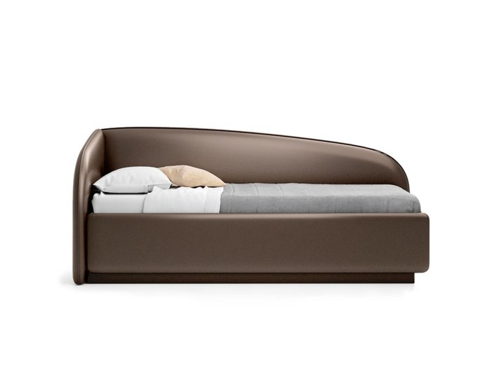 Кровать Amelia левая темно-коричневого цвета с решеткой 90х190