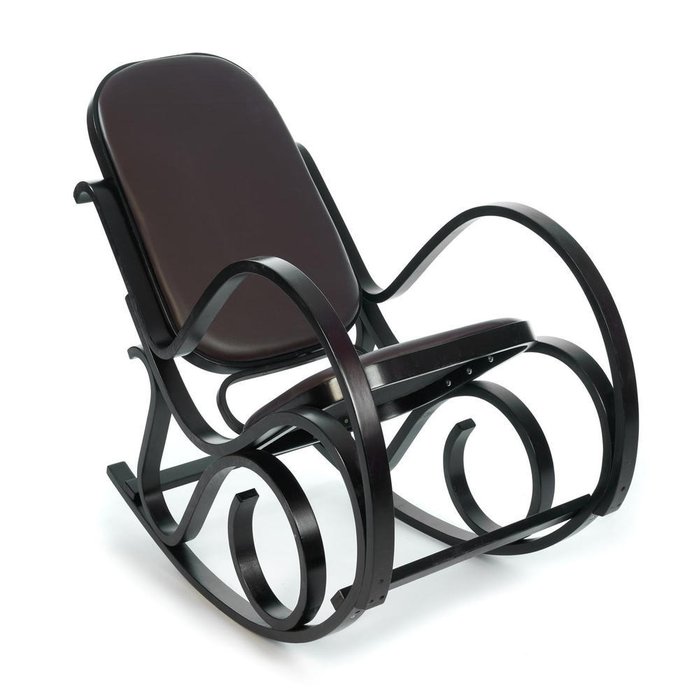 Кресло-качалка темно-коричневого цвета