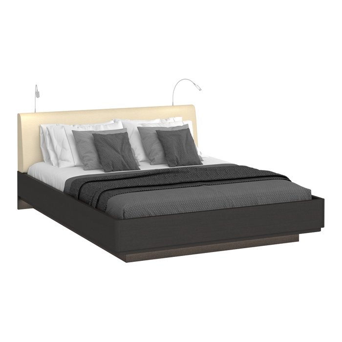  Двуспальная кровать с верхней и нижней подсветкой Элеонора 140х200