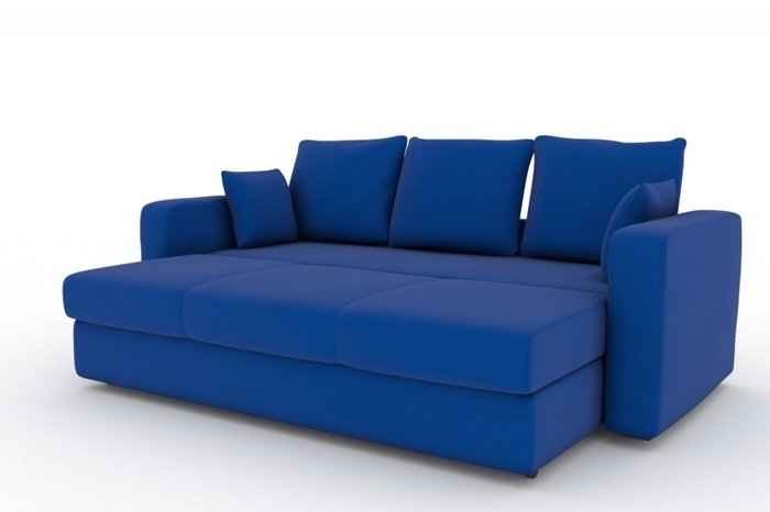 Прямой диван-кровать Liverpool синего цвета
