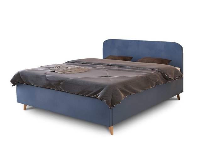 Кровать с подъемным механизмом Alcyone 180х200 синего цвета