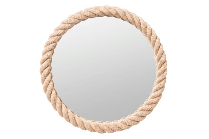 Настенное зеркало круглой формы в канате