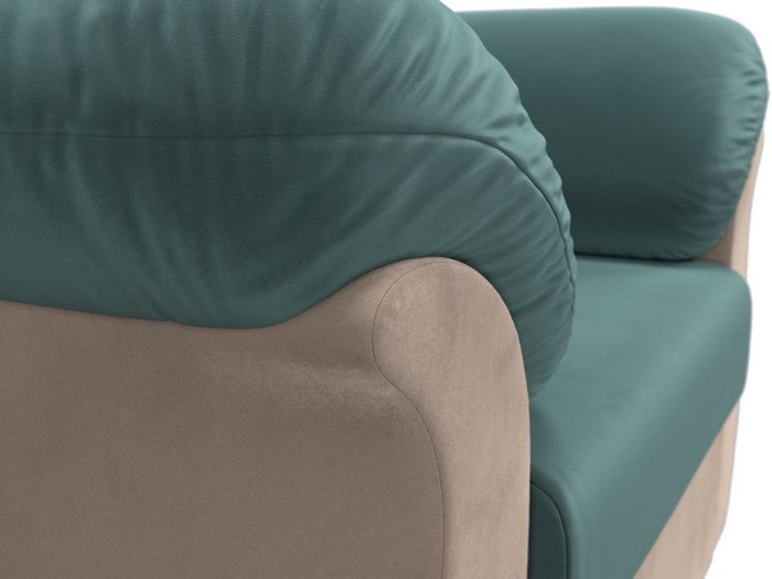 Кресло Карнелла бирюзово-коричневого цвета