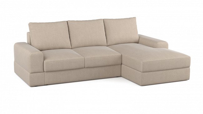 Угловой раскладной диван Elke правый бежевого цвета - лучшие Угловые диваны в INMYROOM