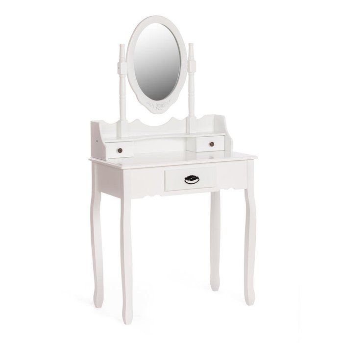 Туалетный столик с зеркалом и табуретом Gaude белого цвета - купить Туалетные столики по цене 13990.0