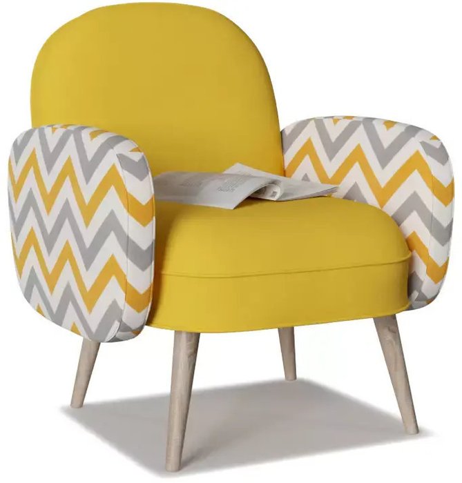 Кресло Бержер желтого цвета