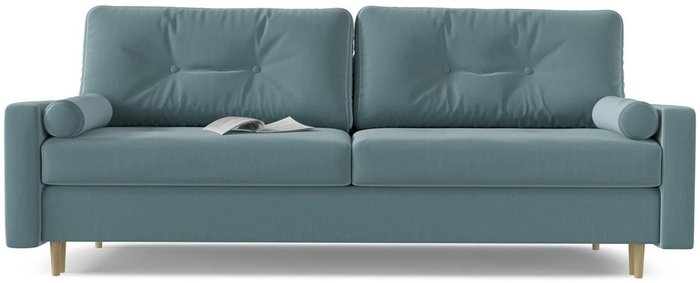 Диван-кровать Белфаст сине-серого цвета  - купить Прямые диваны по цене 39655.0