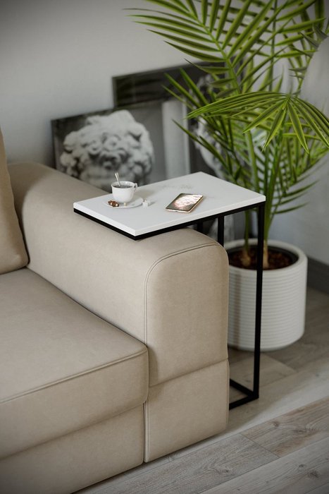 Стол придиванный  Агами белого цвета - лучшие Кофейные столики в INMYROOM