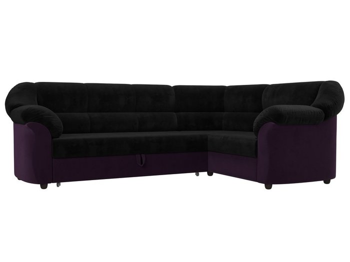 Угловой диван-кровать Карнелла фиолетово-черного цвета
