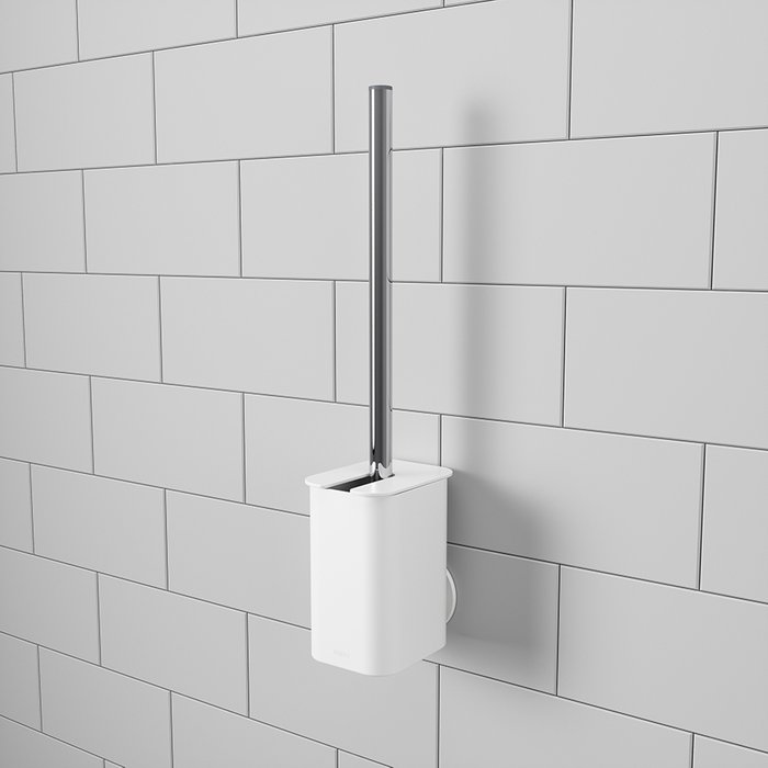 Ёршик туалетный Flex бело-серого цвета