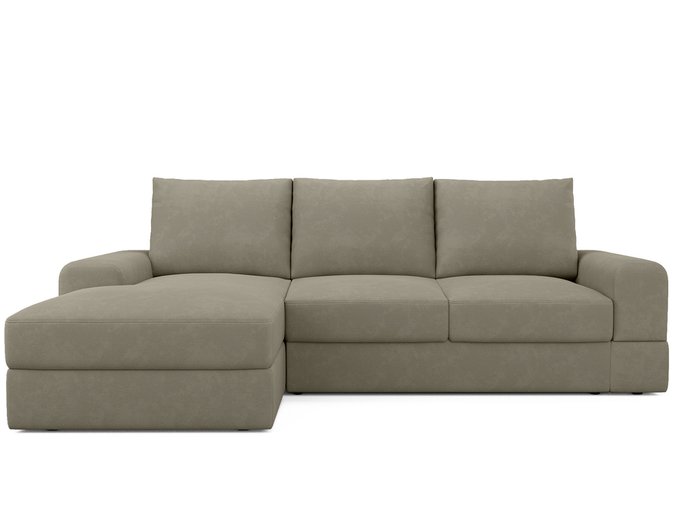 Угловой диван-кровать левый Elke бежево-серого цвета