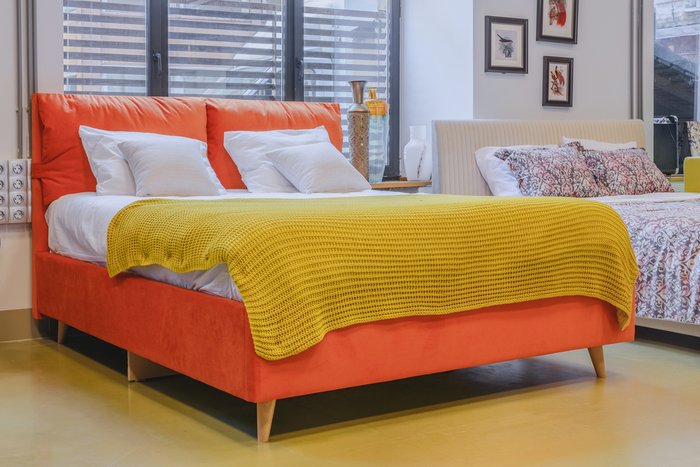 Кровать Trazimeno 160х200 коричневого цвета с подъемным механизмом