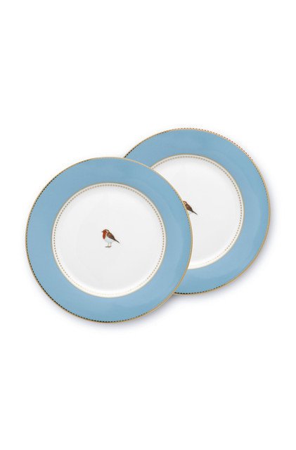 Набор из двух тарелок Love birds голубого цвета