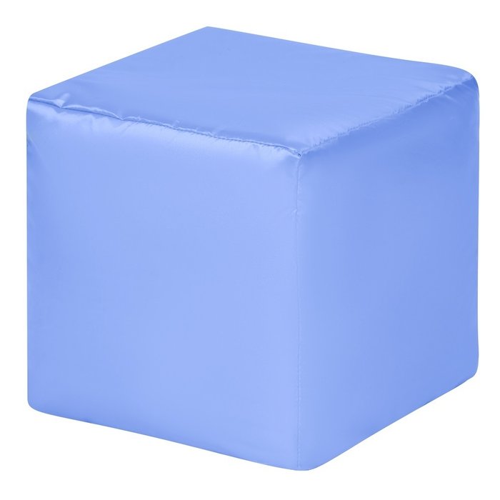 Пуфик Куб Оксфорд голубого цвета