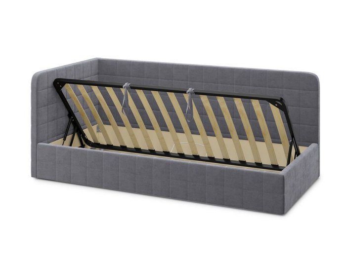 Кровать с подъемным механизмом Tichina left 90х200 серого цвета