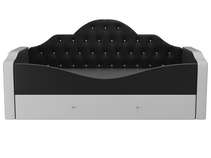 Детская кровать Скаут 72х160 черно-белого цвета (экокожа)