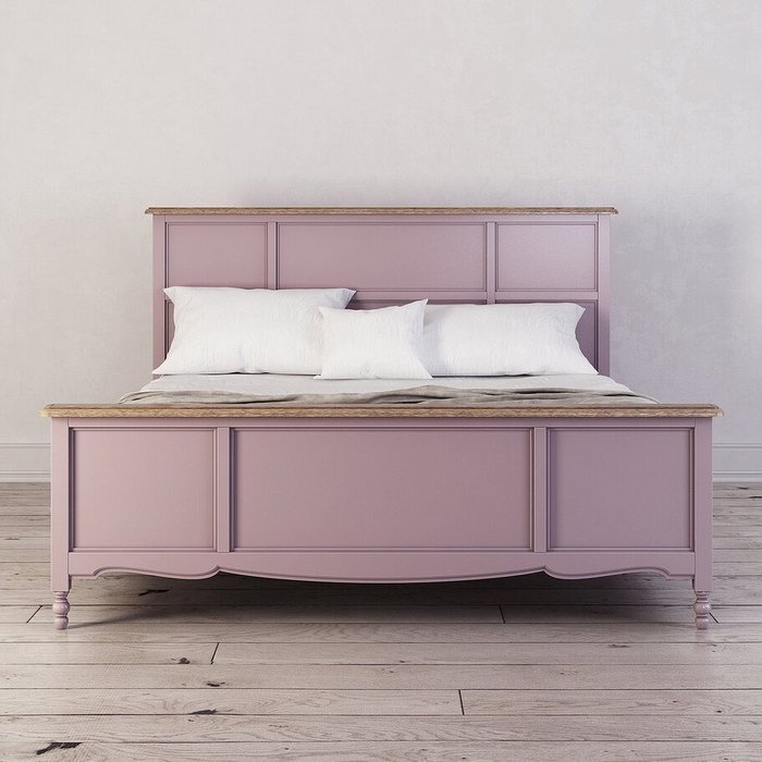 Кровать двуспальная Leblanc c изножьем цвета лаванды 180х200