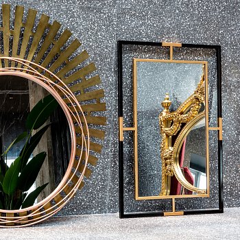 Настенное зеркало Авангард в металлической раме