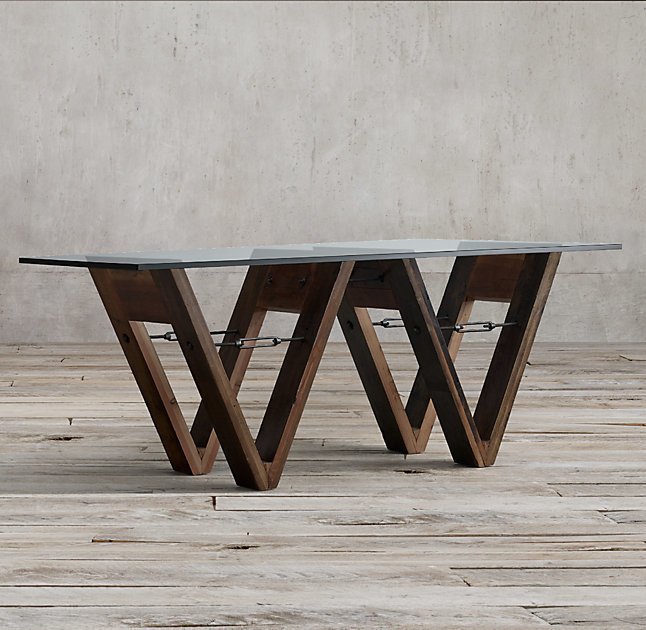 Обеденный стол Wood&Glass из дерева и закаленного стекла