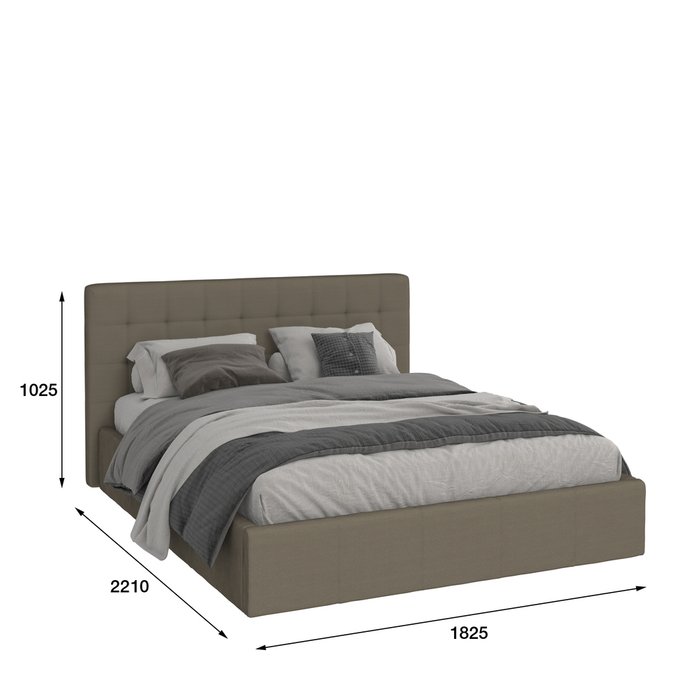 Кровать Инуа 180х200 черного цвета с подъемным механизмом 
