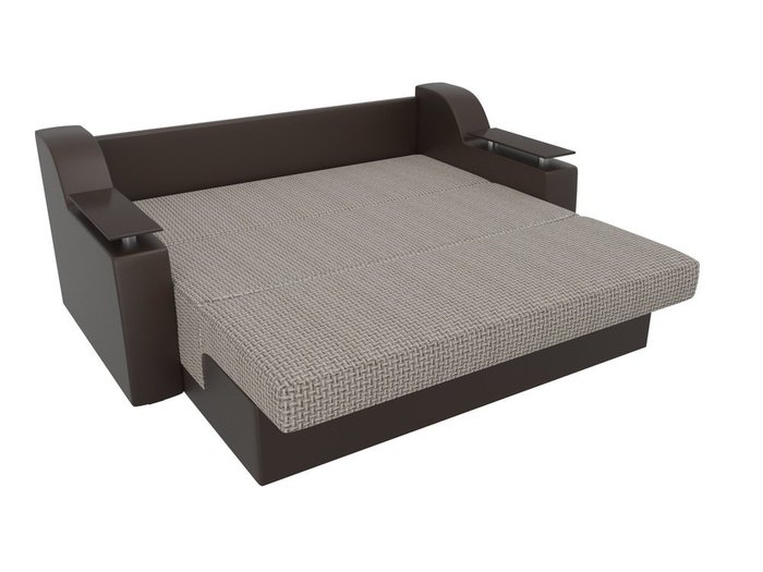 Прямой диван-кровать Сенатор коричневого цвета (ткань\экокожа)