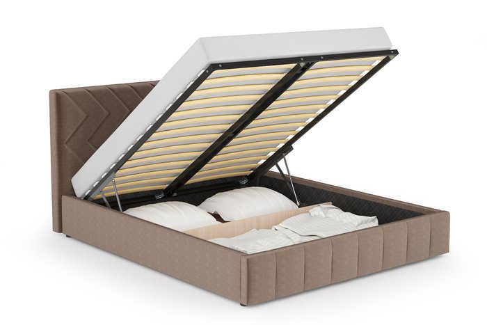 Кровать Милана 160х200 с подъёмным механизмом  цвета карамельный тауп   - лучшие Кровати для спальни в INMYROOM