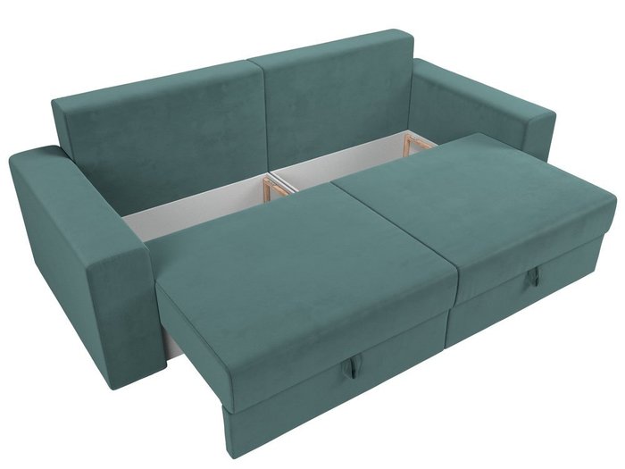 Прямой диван-кровать Мэдисон темно-бирюзового цвета