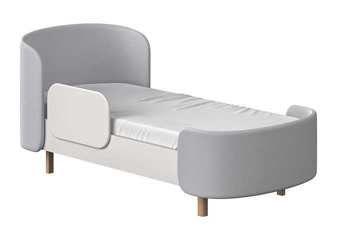 Кровать Kidi Soft 80х180 бело-серого цвета
