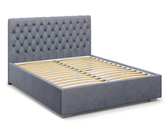 Кровать Nemi без подъемного механизма 160х200 серого цвета