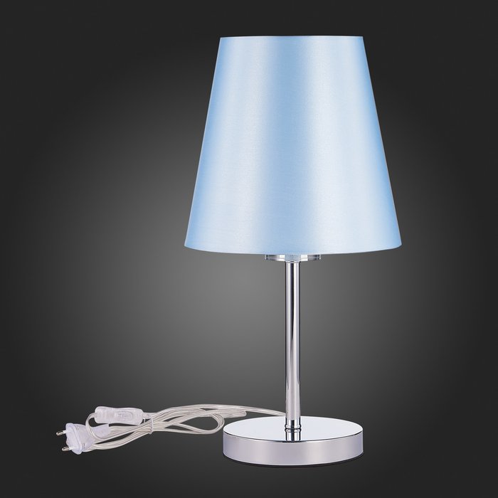 Прикроватная лампа Хром/Светло-голубой E14 1*40W PERAMONE