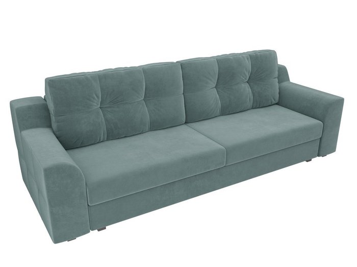 Прямой диван-кровать Сансара бирюзового цвета