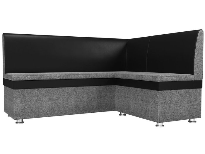 Угловой диван Уют черно-серого цвета (экокожа/ткань)