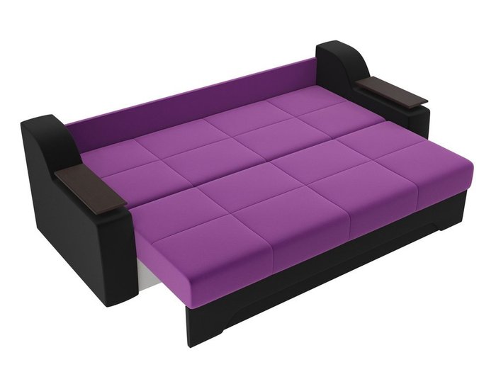 Прямой диван-кровать Сенатор фиолетово-черного цвета