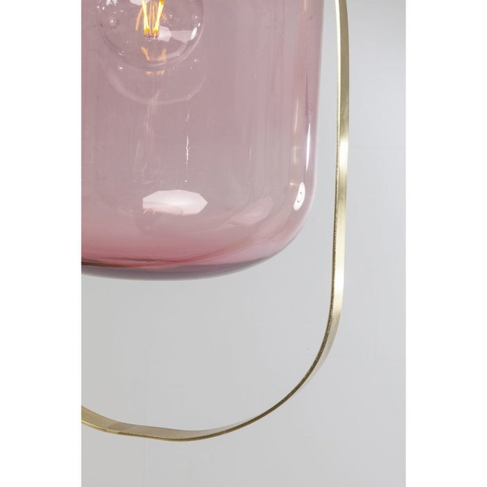 Подвесной светильник Jupiter со стеклянным плафоном розового цвета