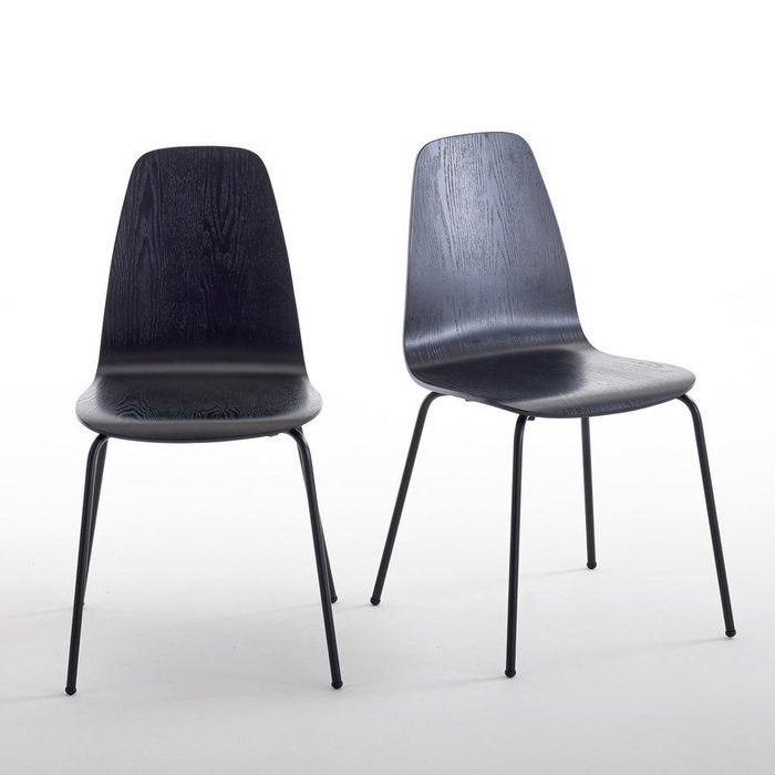 Комплект из двух стульев Biface черного цвета