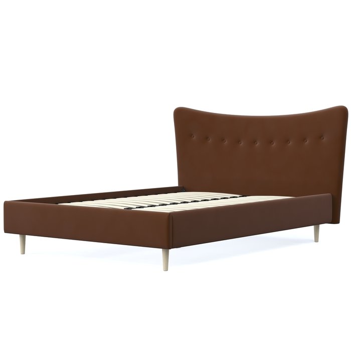 Кровать Финна 160x200 темно-коричневого цвета