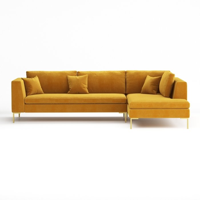 Угловой диван Kona желтого цвета 