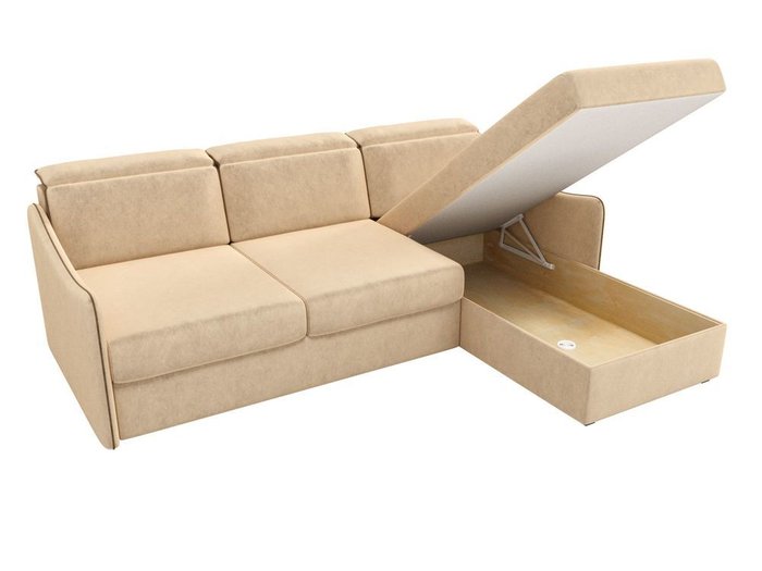 Угловой диван-кровать Скарлетт бежевого цвета