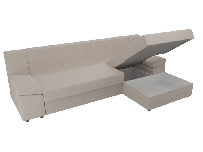 Угловой диван-кровать Челси бежевого цвета