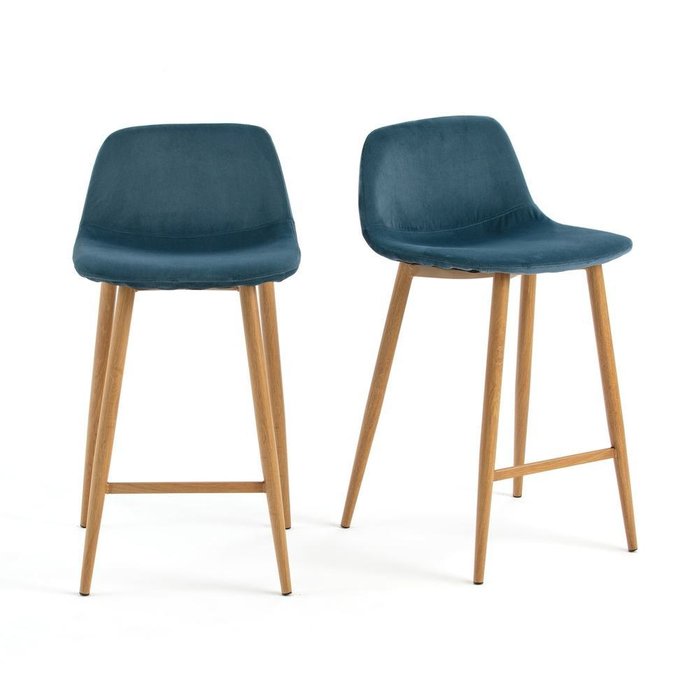 Комплект из двух полубарных стульев Iena синего цвета