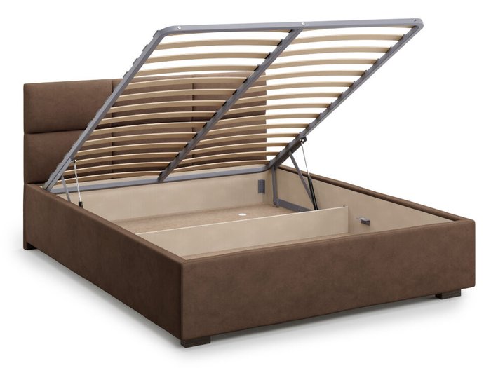 Кровать Bolsena 160х200 коричневого цвета с подъемным механизмом