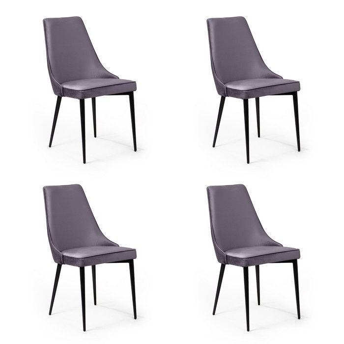 Комплект из четырех стульев Oliver серого цвета