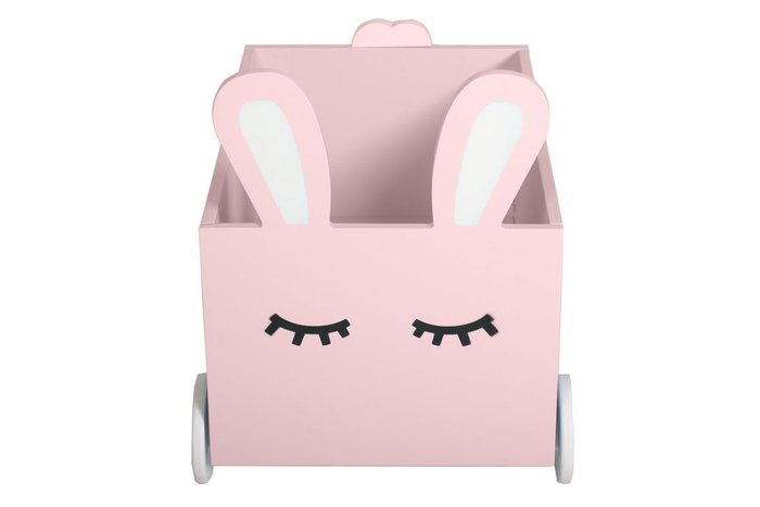 Ящик для игрушек Sleepy Bunny на колёсах розового цвета - купить Аксессуары и текстиль для игровых домиков по цене 9490.0